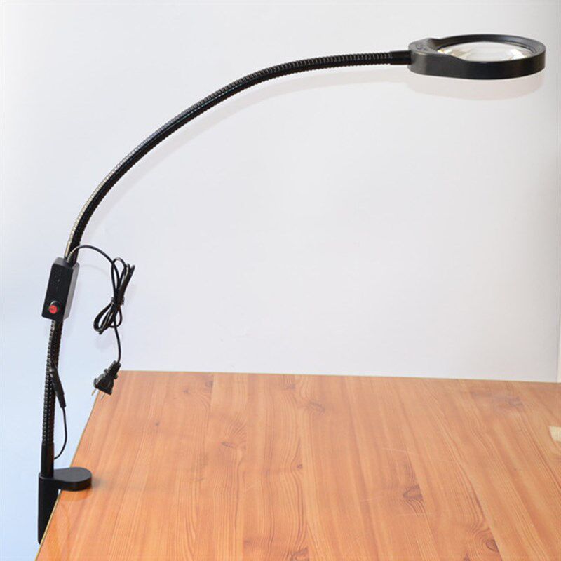 PD-032AL夹台式放大镜带led多功能焊接维修工作台灯8倍10倍20高清