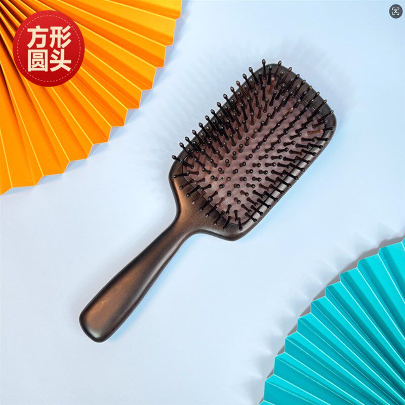 天然黑檀木气囊梳子卷发气囊梳拍打身体卷发按摩梳气垫大板梳