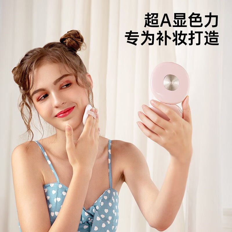 斐色耐补妆镜led化妆镜带灯补光折叠便携随身镜3倍放大手持小礼物