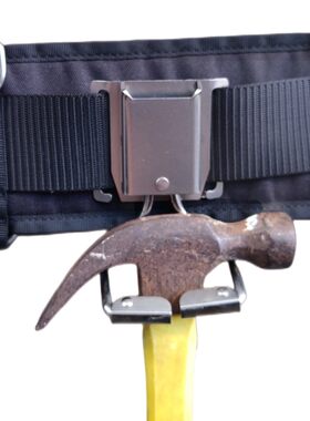 不锈钢锤挂扣腰带锤架木工羊角锤套工具铝膜扳手挂钩锤挂锤套锤子