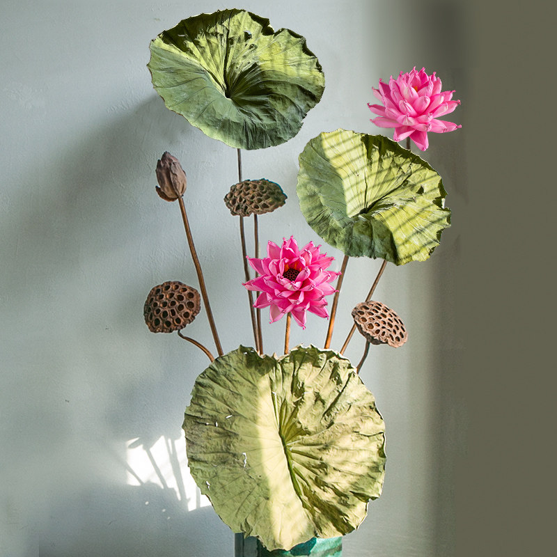 莲蓬干花花束客厅摆设装饰摆件高级感新中式禅意高花瓶插花长枝