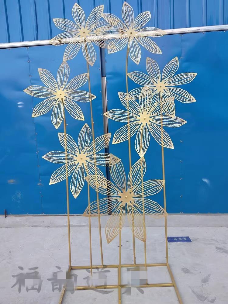 新款婚庆道具铁艺君子兰花可升降婚礼创意道具舞台装饰摆件挂件