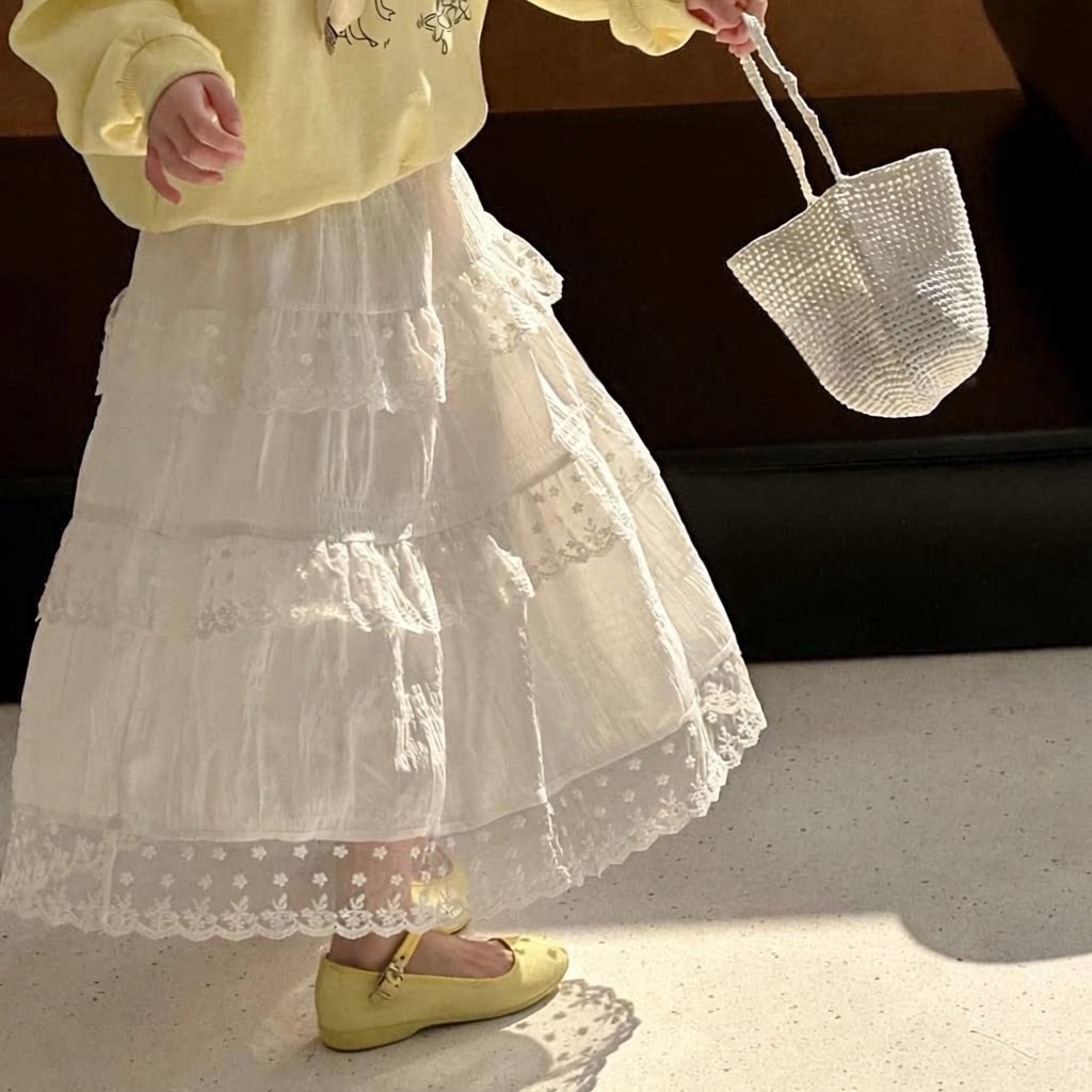 女蛋糕裙春秋甜美纯色白色韩版半身裙短裙裙子夏季夏装百搭