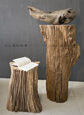 铁栎木风化木凳子墩子 铁力木坐凳 原木圆木老木头庭院阳台户外用