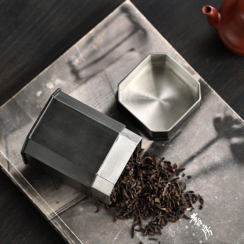 复古茶叶罐 高纯度锡罐 便携旅行茶罐子储存罐金属密封罐茶仓锡器