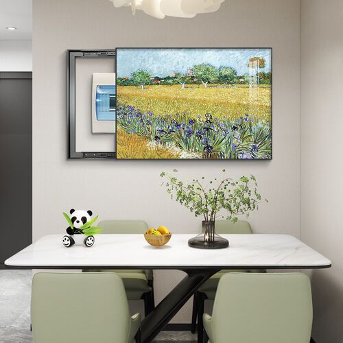 电表箱装饰画2025新款免打孔餐厅配电箱电闸盒遮挡挂画轻奢高级感
