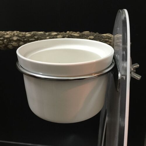 鹦鹉纯白陶瓷食碗亚克力鸟笼杯架鸟食杯鸟用陶瓷食碗中大号10厘米