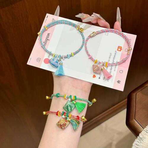 端午五彩流苏古法手工手绳