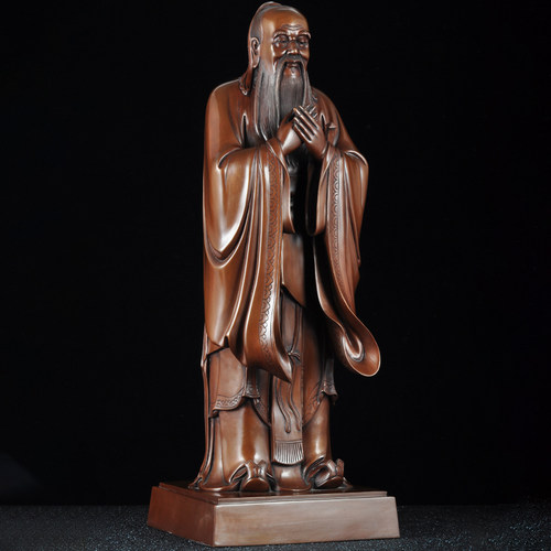 紫铜孔夫子摆件孔子像人物站像赠母校老师庆典礼物毕业纪念礼品