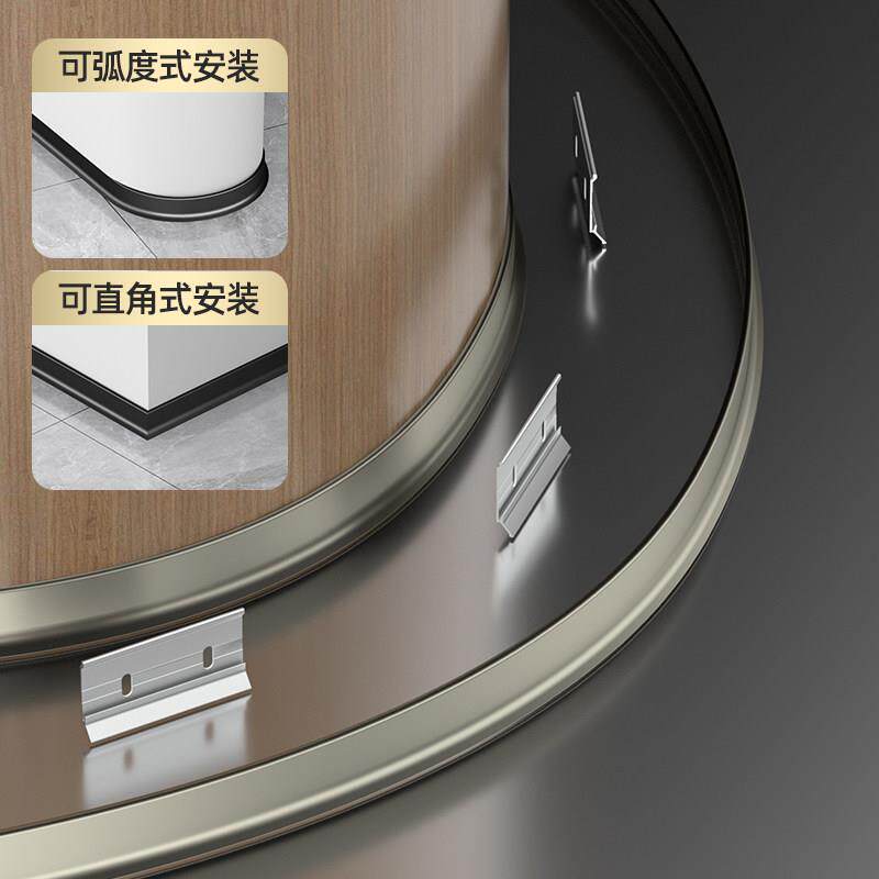 铝合金踢脚板6m8cm双层卡扣式超薄墙踢贴角线线c极窄墙贴金属卡扣