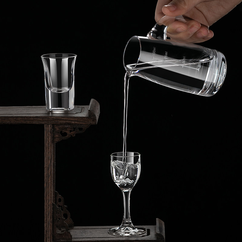 水晶玻璃白酒杯分酒器套装家用中式小号一口杯酒壶酒盅创意酒具