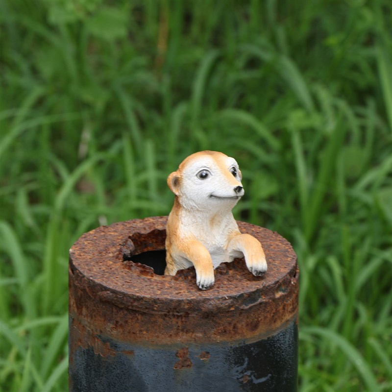 阳台花盆边缘狐獴挂件装饰管道幼儿园场景布置庭院动物摆件工艺品