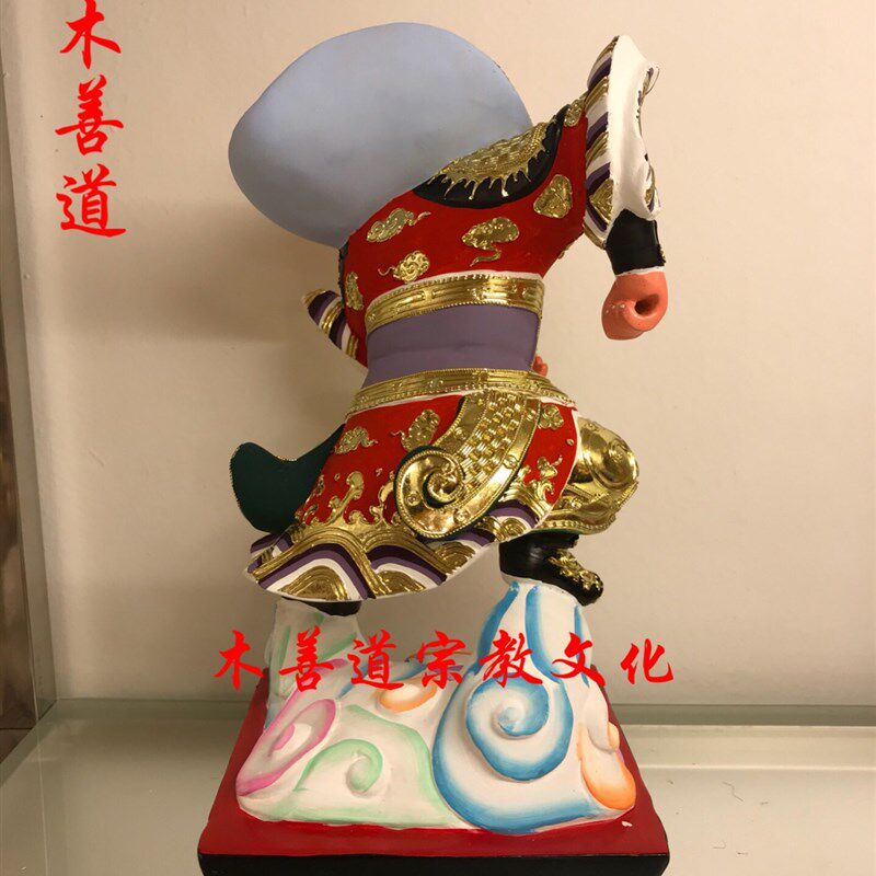 木雕神像齐天大圣大圣佛祖大圣祖师樟木漆线雕精品手工30厘米