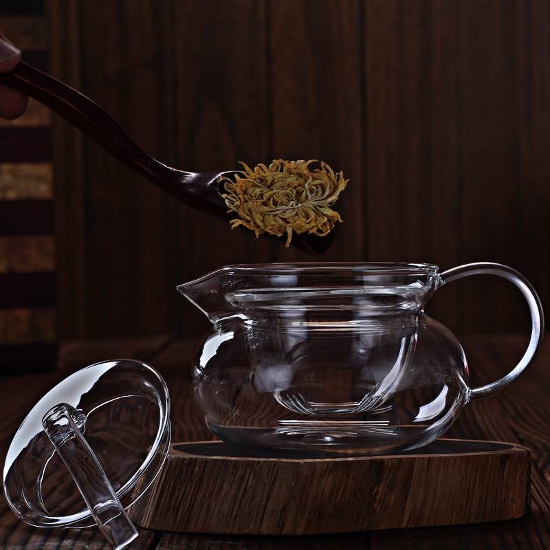 高硼硅耐热玻璃燕尾壶 花茶壶 花草茶具 功夫泡茶壶 透明过滤加热