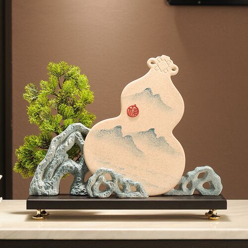 新中式摆件平安扣家居客厅书柜博古架桌面办公室软装饰品乔迁礼物