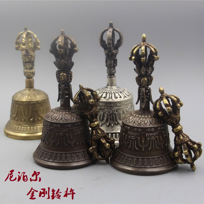 金刚铃杵拉萨发货西藏民族乐器尼泊尔手工纯铜九五股摇铃法铃碰钟