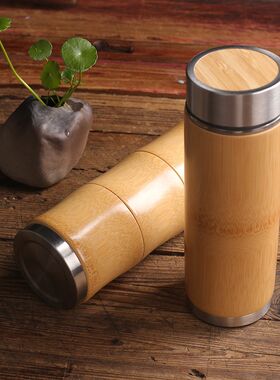 竹制保温杯保温壶紫砂水杯不锈钢便携户外旅行茶具陶瓷茶杯可定制