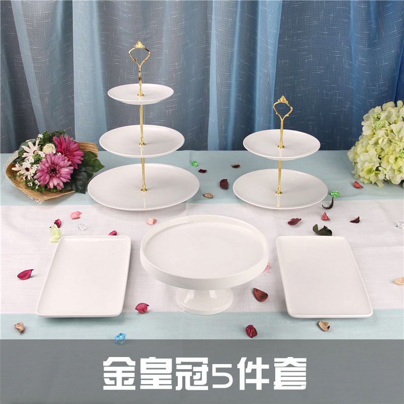欧式蛋糕架子多层陶瓷甜品台盘子摆件展示架冷餐茶歇下午茶点心架