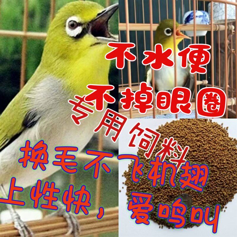 绣眼鸟食鸟饲料鸟粮上色收身爱叫适暗绿红肋绣眼灰腹绣眼南越绣眼