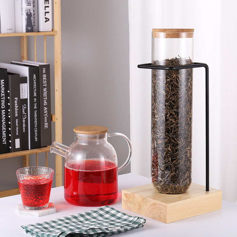 喜茶皇茶玻璃试管药材展示罐茶叶展示架储存密封罐奶茶店吧台摆设