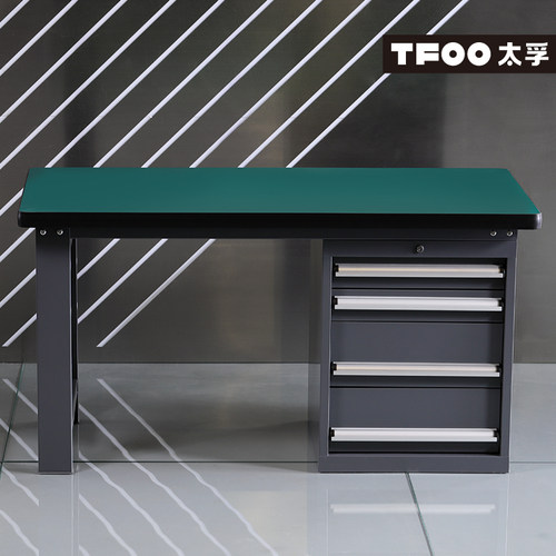 太孚 带柜防静电重型钳工台 一吨承重耐磨胶皮工作台工具箱工位桌