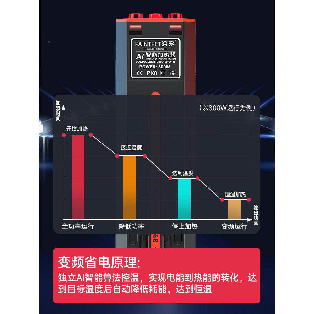 鱼缸加热频电自动恒温节Ptc加热器热变带龙棒鱼PMN小龟水箱加热棒