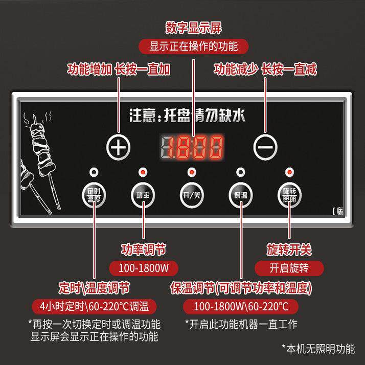新款商用串烧机电烤动炉烧筋烤无烟旋转烤羊肉串烧自烤炉烤TL-F16
