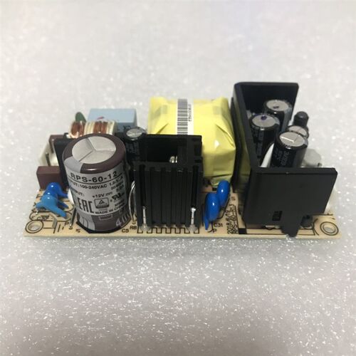 台湾明纬RPS-60-12 60W 12V 5.5A 微漏电裸板医疗开关电源 全新