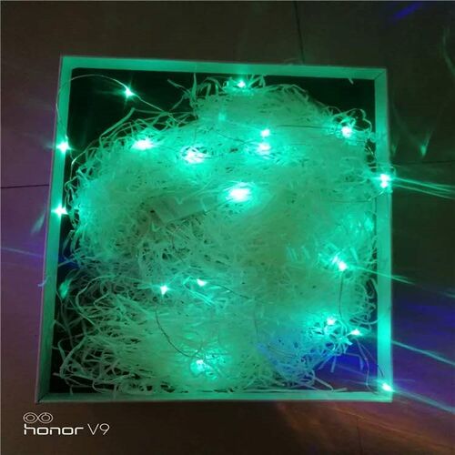 led纽扣铜线灯礼盒装饰彩灯 星灯米灯银丝礼品盒礼物盒发光彩灯串