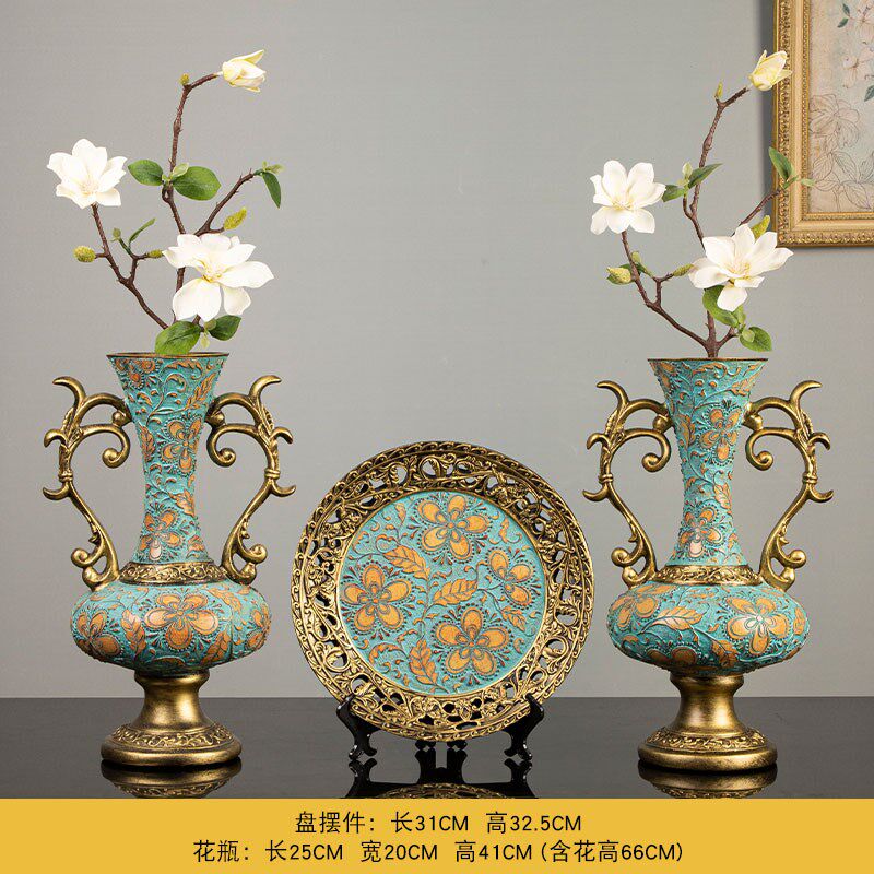 欧式花瓶客厅玄关电视柜酒柜花插摆件新房乔迁高档复古装饰送礼品