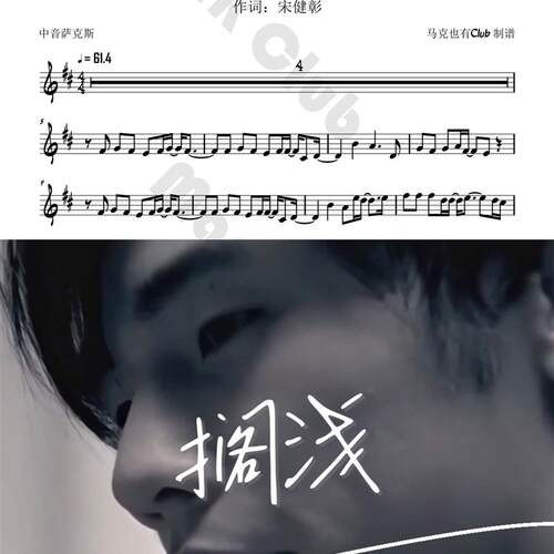 搁浅 周杰伦 扒谱服务 萨克斯谱 单簧管 长笛  小号 小提琴 伴奏