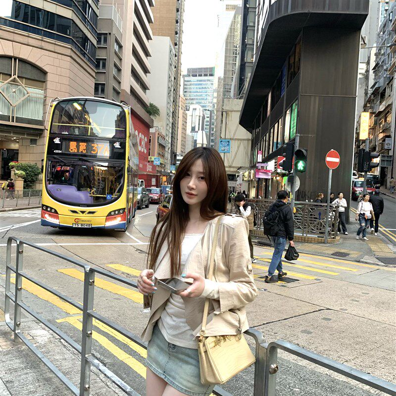 ke7en 内搭天菜打底衫牛仔短裙自带同面料安全裤