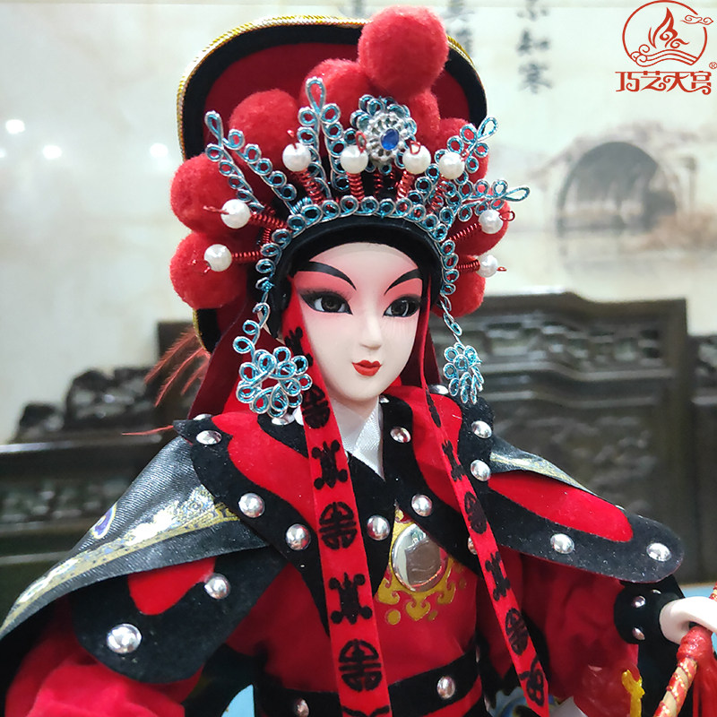 绢人中国风礼物客厅中式装饰品软装戏曲工艺品京剧人物摆件花木兰