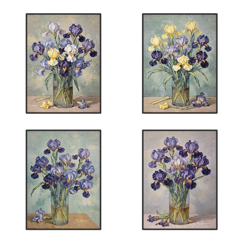 数字油画diy填色画手绘油画花卉新中式油彩画客厅画摆件画装饰画
