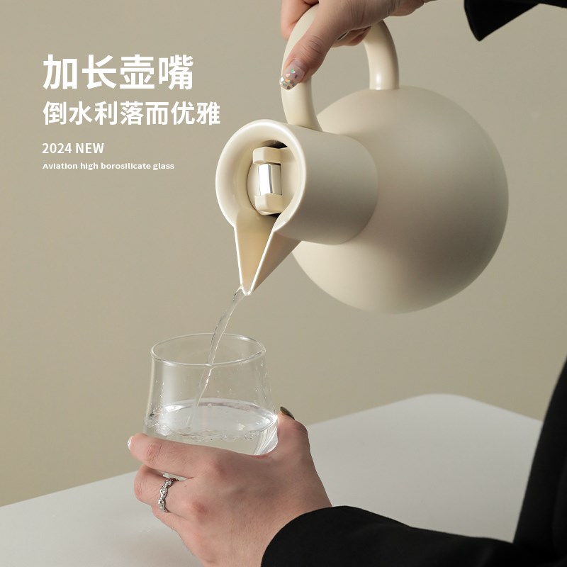 保温壶家用玻璃内胆大容量新款高级感办公室装饰保暖热开水壶