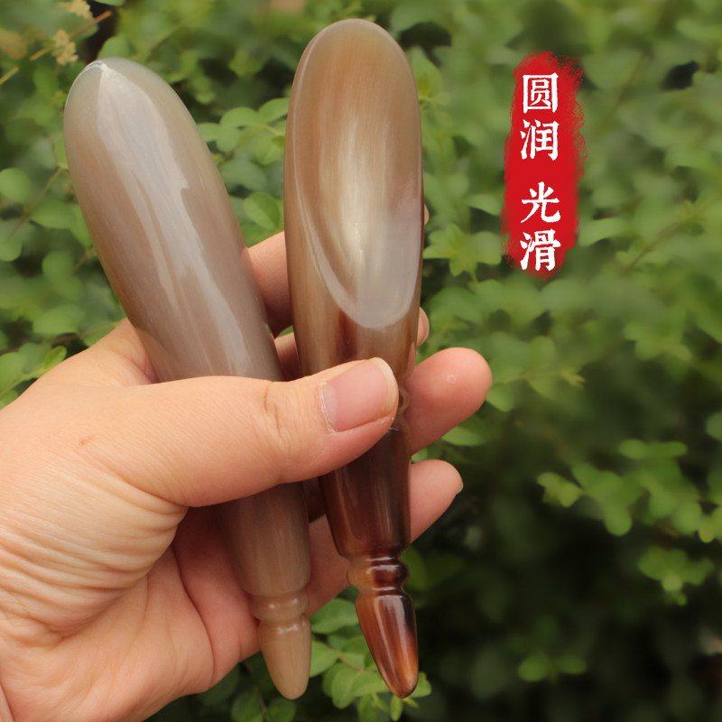 白牛角 刮痧点穴棒 按摩足底穴位棒拨筋棒面部刮痧美容棒全身通用