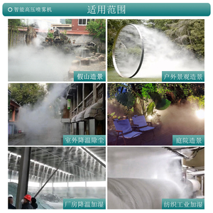 雾森系统人造雾高压降尘喷雾设备车间造雾机水池园林景观雾化喷淋