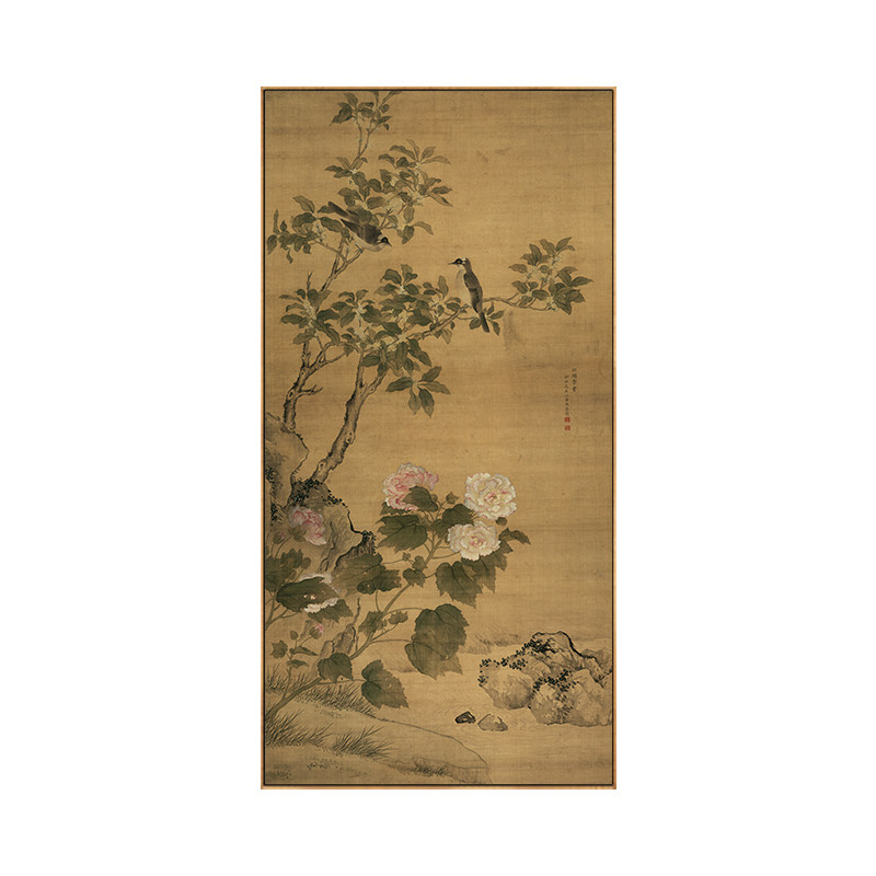 白头荣贵图花鸟古画国画古典中式茶室装饰画客厅玄关背景墙壁画框