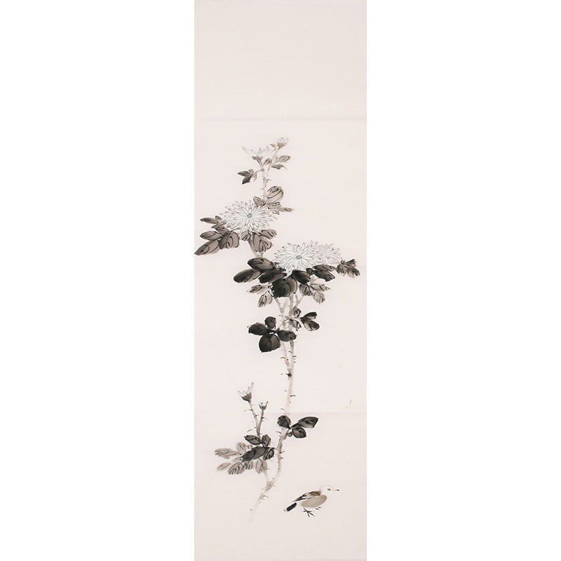 半透明花鸟莲花双面透景屏风纱中式卷帘隔断帘挂帘窗帘透光纱帘