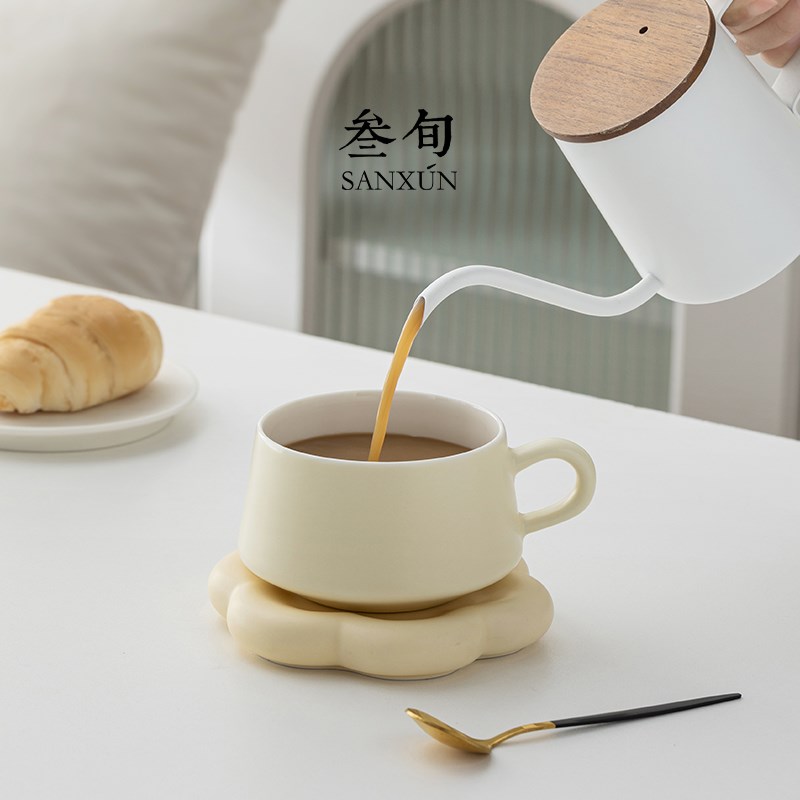 叁旬创意有钱花陶瓷泡茶杯办公室茶水分离马克杯男女礼物咖啡杯子