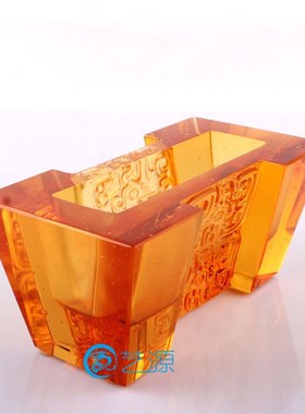 琉璃摆件龙纹名片座工艺品商务办公用品创意家居饰品送客户小礼品