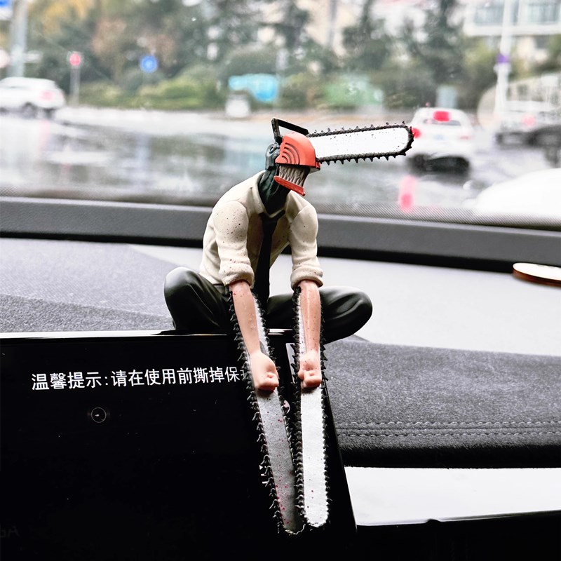 电次波奇塔链电锯人手办模型车载中控台屏幕公仔摆件电脑桌搭装饰