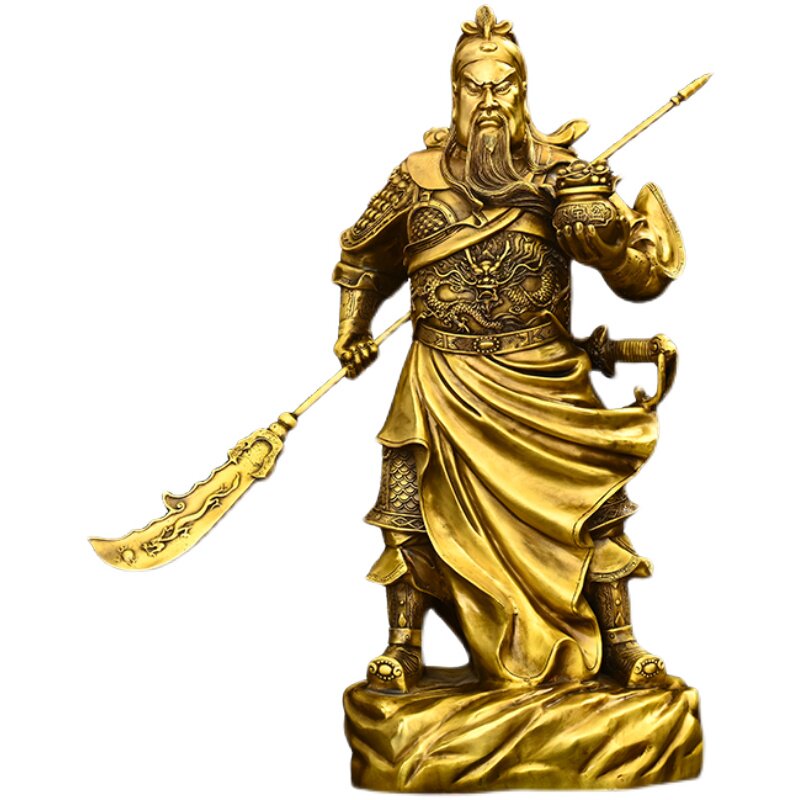 纯铜关公摆件武财神像关二爷关羽关公铜像神像家居公司开业