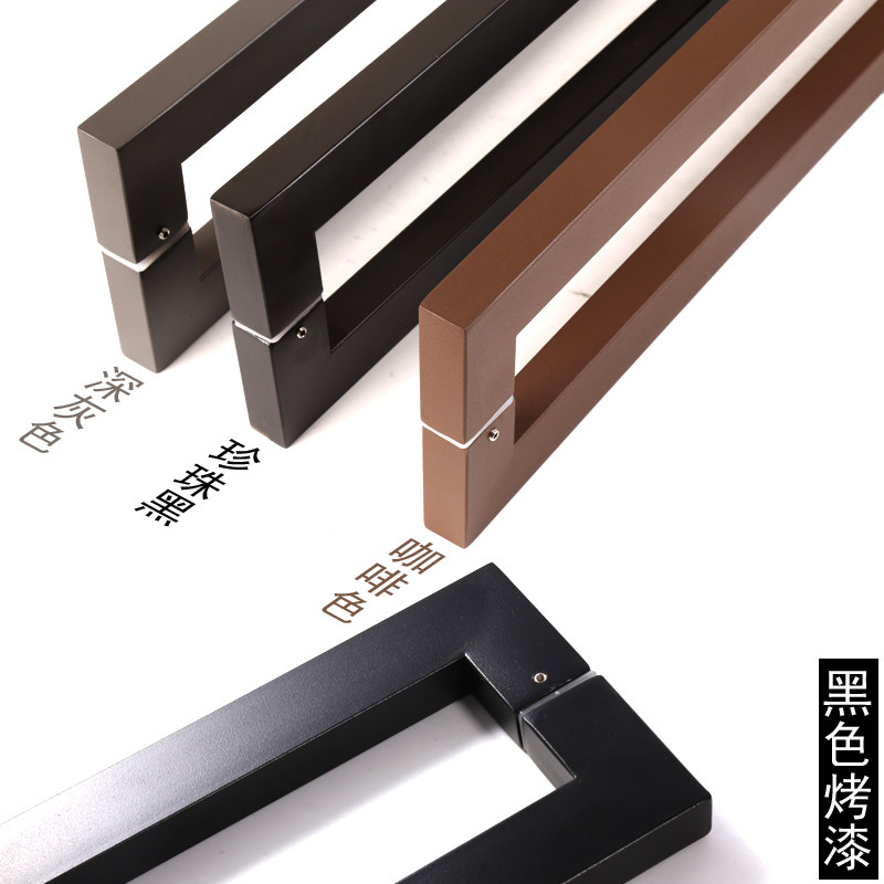 拉丝金不锈钢红色工艺拉手有框玻璃门黑色实木门仿玉石古铜色把手