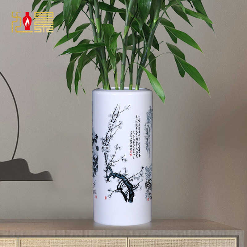 富贵竹花瓶水培中式水养竹子大瓷瓶客厅插花装饰景德镇陶瓷器摆件