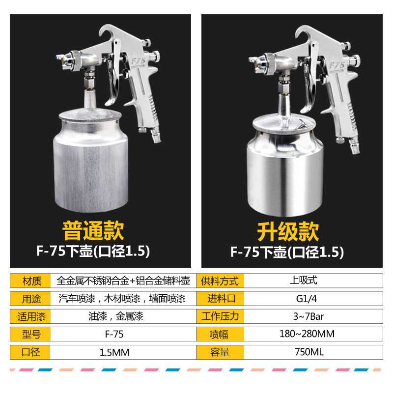 气动油漆喷漆枪精品 w-71 家用家具木器油漆金属防锈漆喷抢壶工具