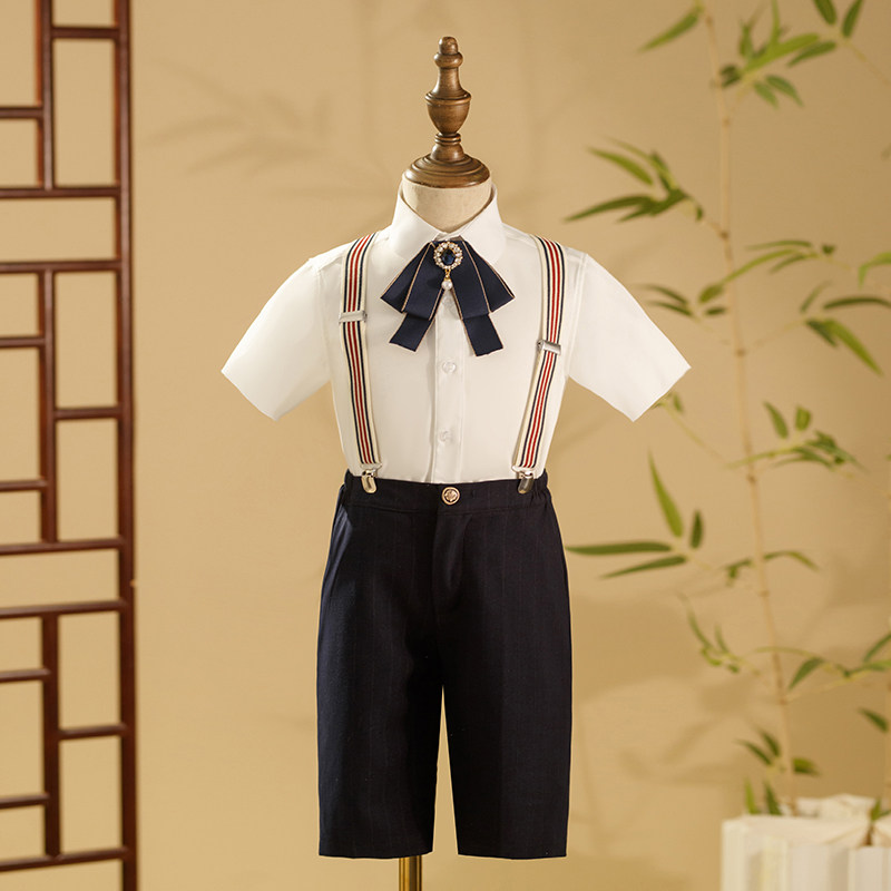儿童礼服男童西装套装英伦风走秀花童小西服主持人钢琴演出服高端