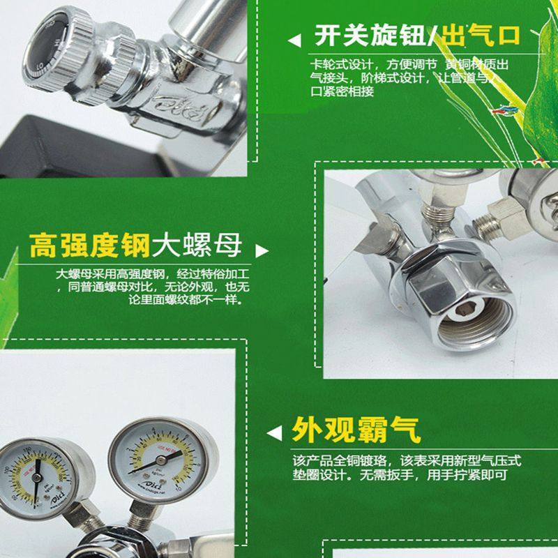 水草缸CO2套装 二氧化碳钢瓶两4升建设钢瓶气瓶 稳减压大双表单表