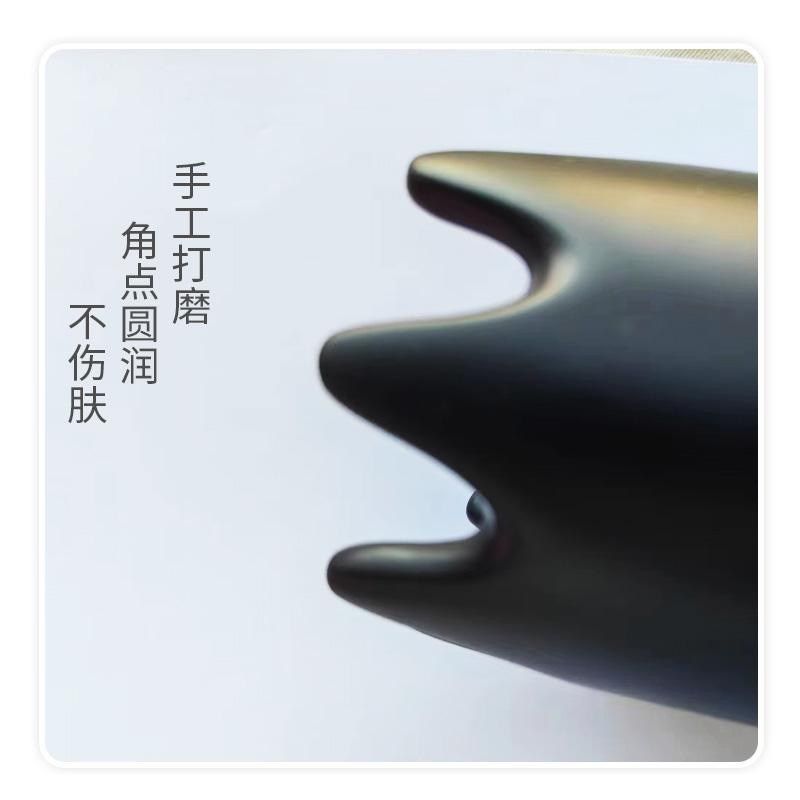 泗玥 泗滨砭石按摩梳子 圆形按摩头部梳 多功能砭石梳 玄黄砭石