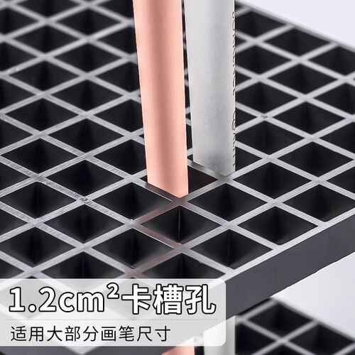 柏伦斯多空组合式白色塑料圆形便携可拆手绘画笔筒固定笔夹晾笔架